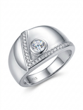 Load image into Gallery viewer, Modern Bezel-Set 925 Sterling Silver Ring
