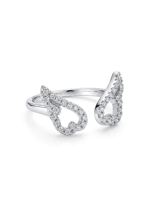 Open Angel Wing 925 Sterling Silver Ring 