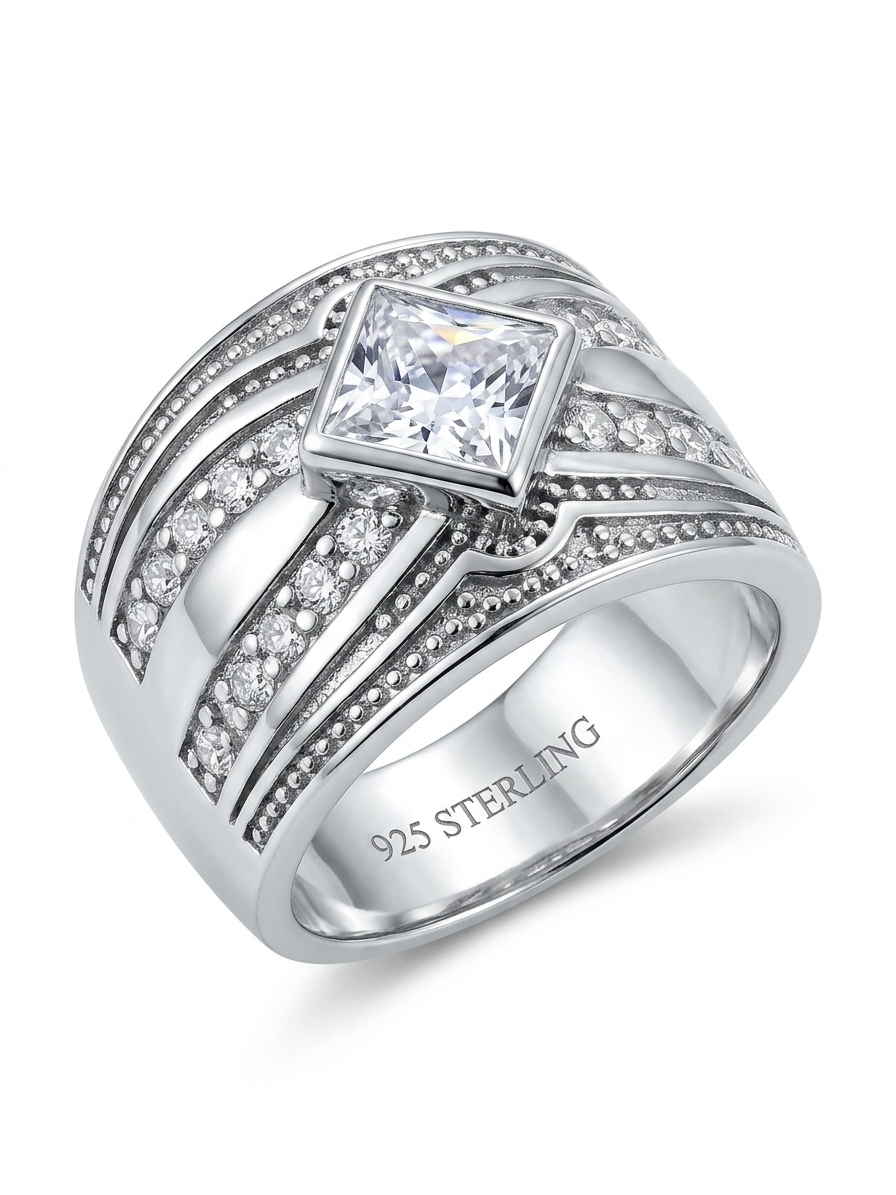 Princess Cut 925 Sterling Silver Ring