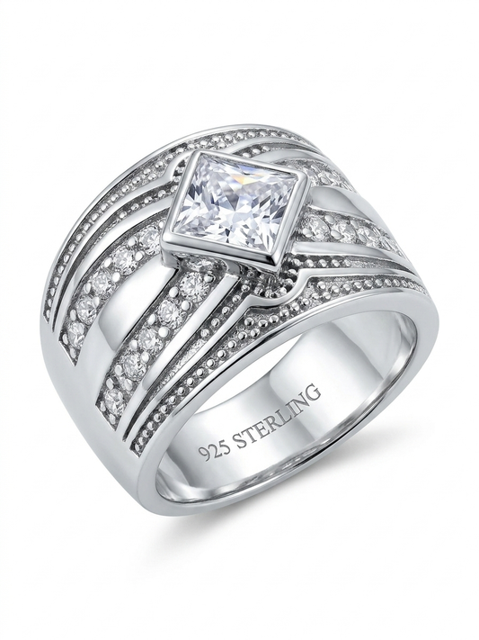 Princess Cut 925 Sterling Silver Ring