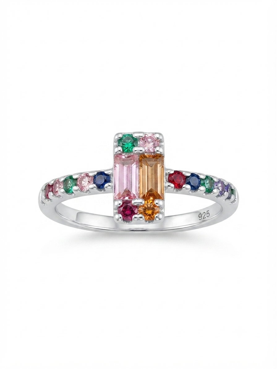 Rainbow Tapestry 925 Sterling Silver Ring
