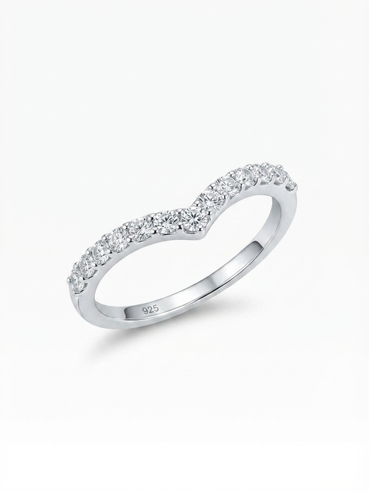 Serenade Chevron 925 Sterling Silver Wedding Band