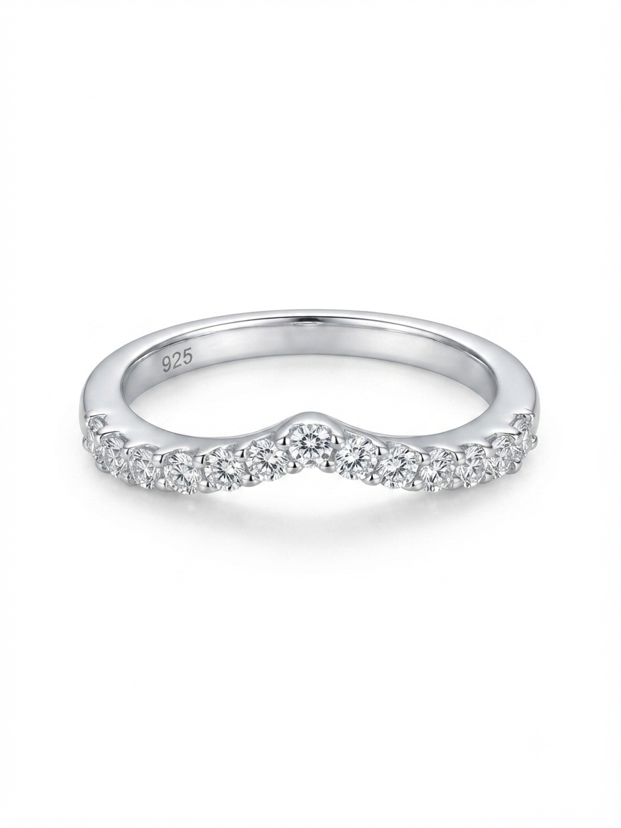 Serenade Chevron Sterling Silver Wedding Band