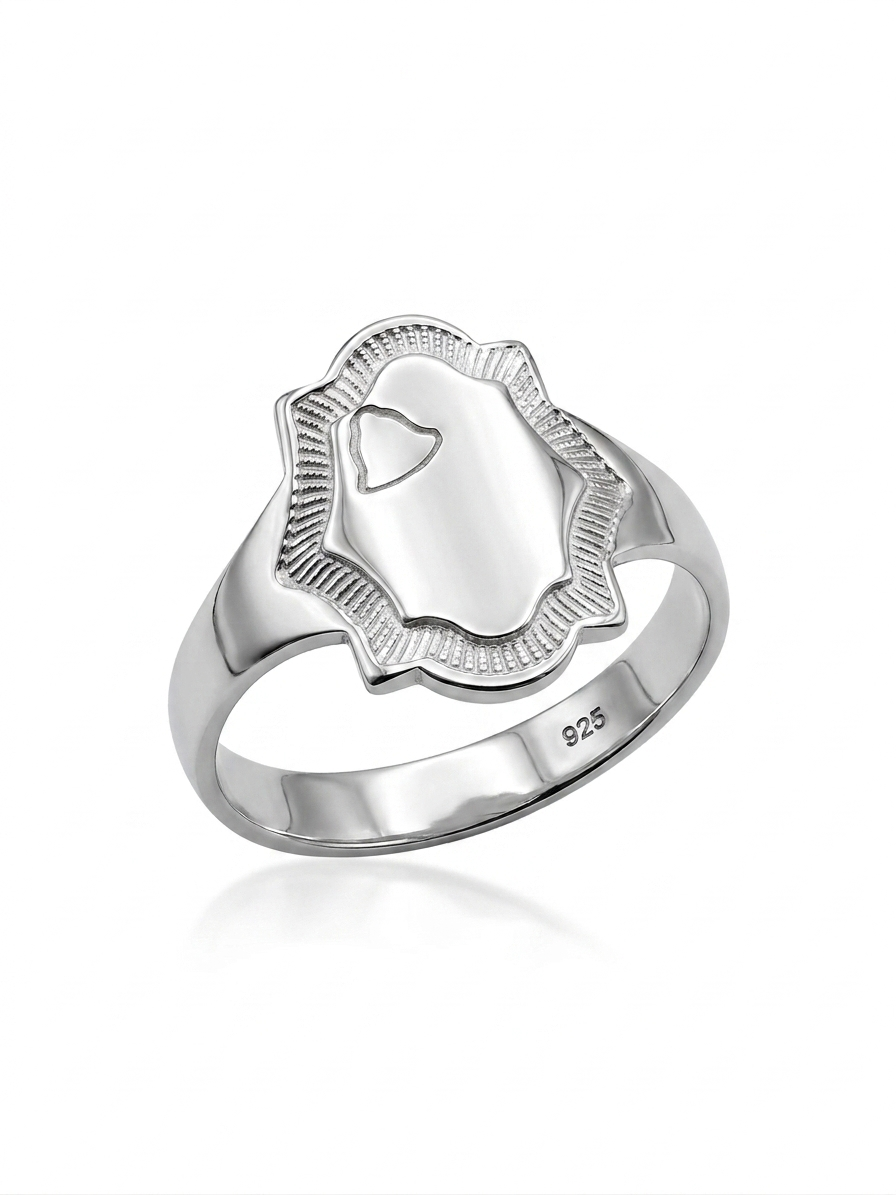 Shield Signet 925 Sterling Silver Ring