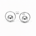 Load image into Gallery viewer, Silver hoop earrings with a central sphere 
