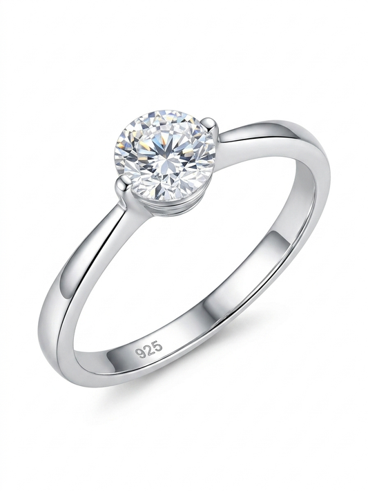 Solitaire 925 Sterling Silver Ring