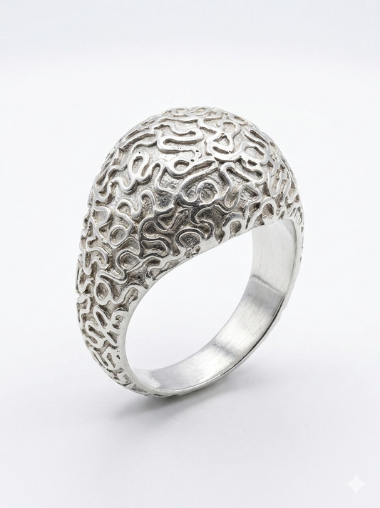 Textured Dome 925 Sterling Silver Ring