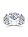 Load image into Gallery viewer, Three-Row Bypass 925 Sterling Silver Wedding Ring
