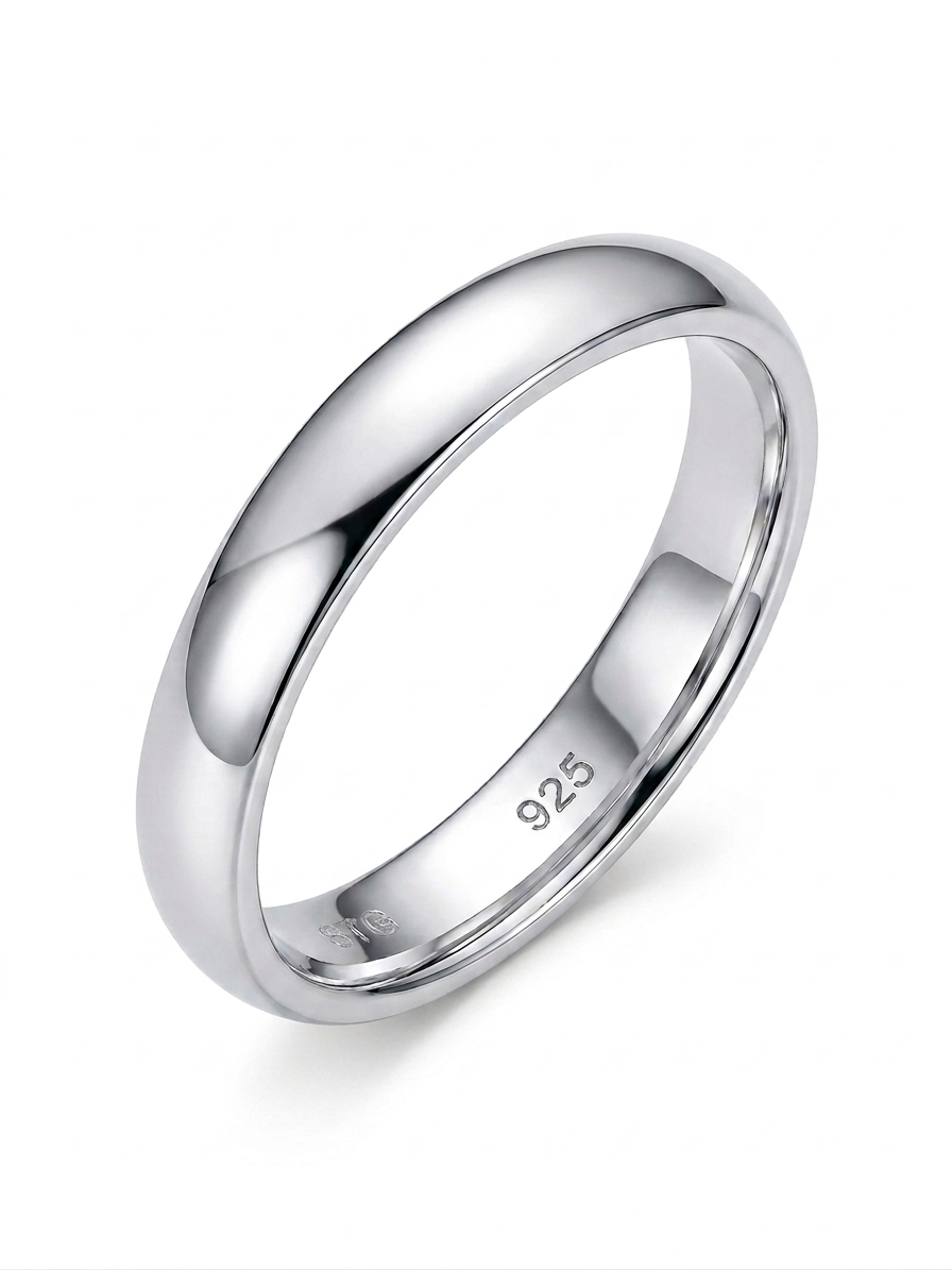 Traditional Domed 925 Sterling Silver Ring