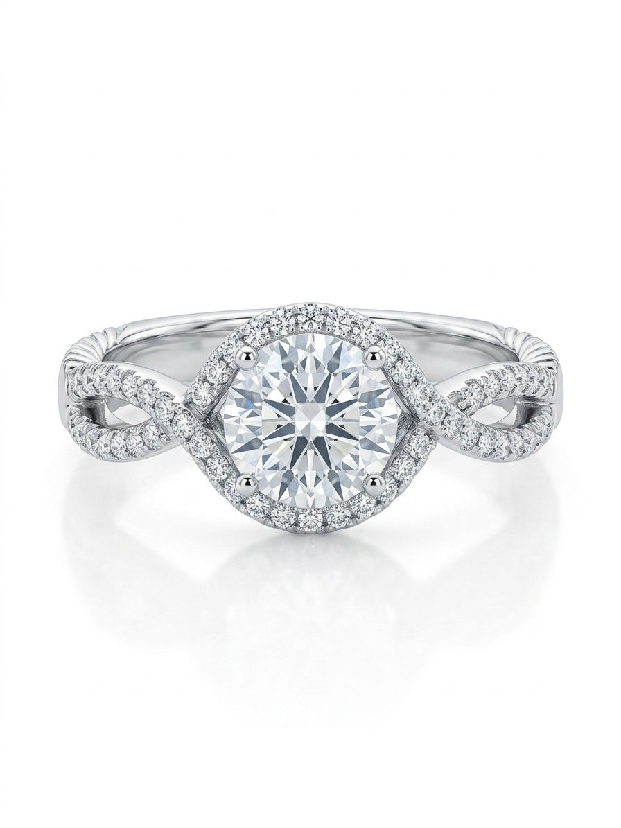 Twisted Pave 925 Sterling Silver Ring