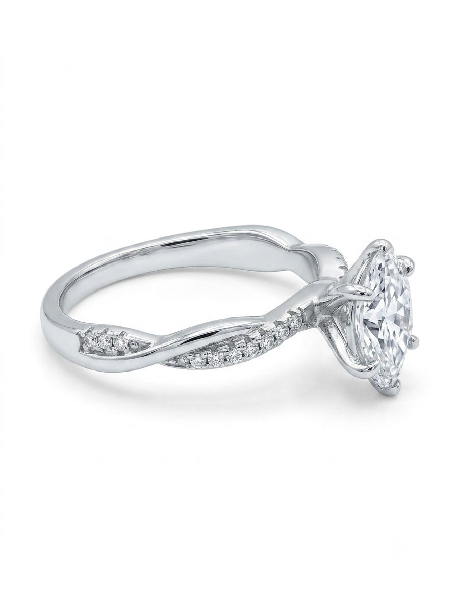 Twisted Shank 925 Sterling Silver Ring