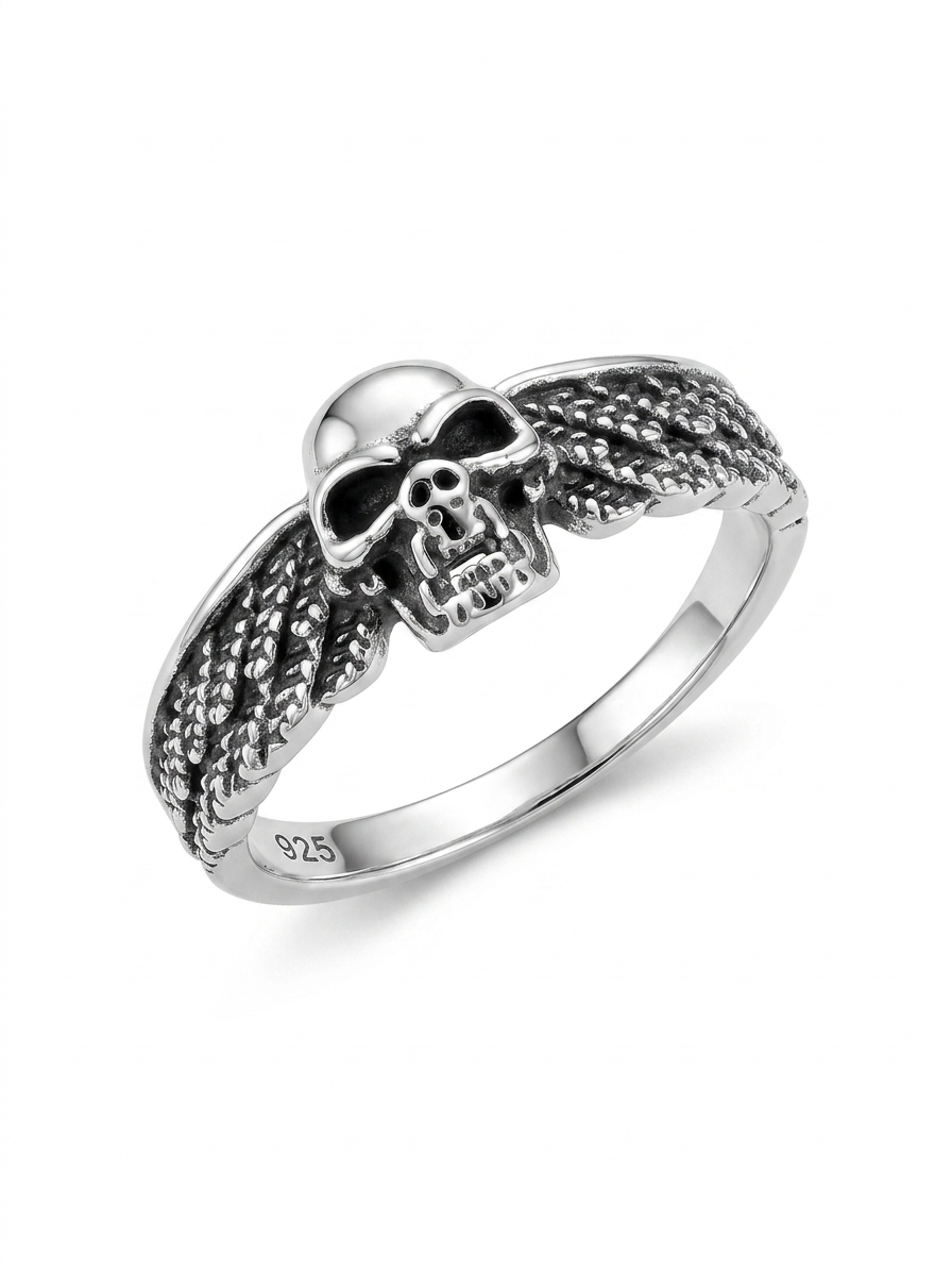 Winged Skull 925 Sterling Silver Ring