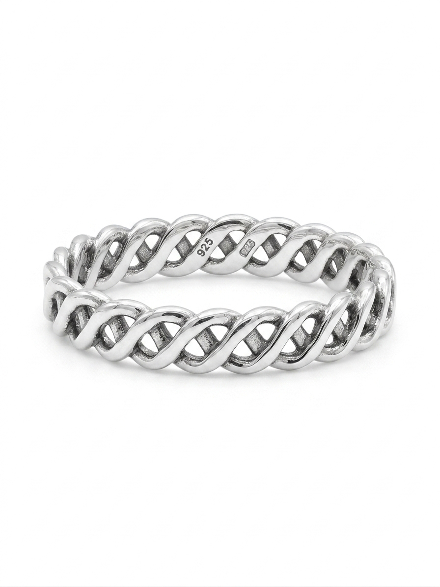 Woven Eternity 925 Sterling Silver Ring
