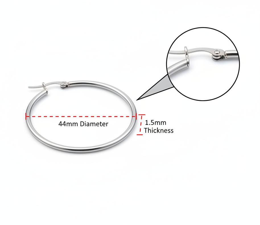 Clasp Hoop Earring 44mm x 1.5mm
