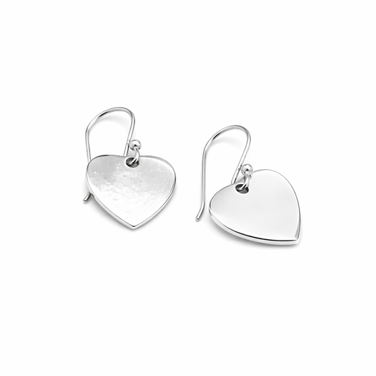 925 Sterling Silver Hanging Hearts Earrings