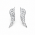 Load image into Gallery viewer, 925 Sterling Silver Angel Wings with Cubic Zirconia Stones Earrings
