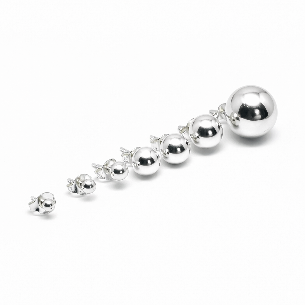 925 Sterling Silver Ball Stud Earrings