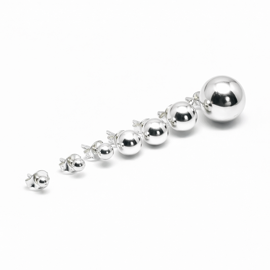 925 Sterling Silver Ball Stud Earrings
