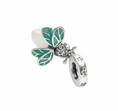 Load image into Gallery viewer, Pandora Compatible Turquoise Bee Pendant Sterling Silver
