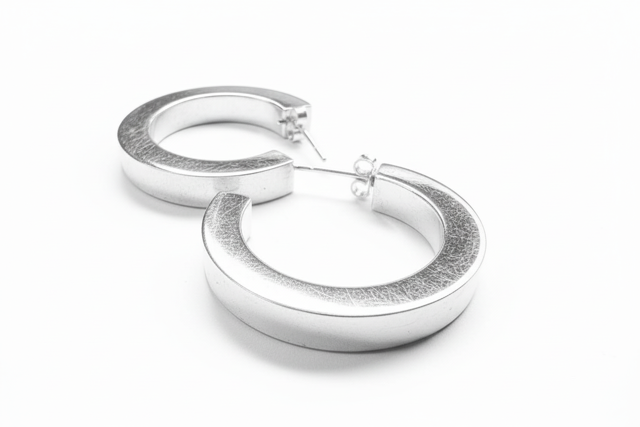 Square Hoops Sterling Silver Earrings