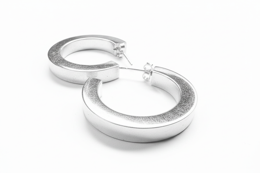 Square Hoops Sterling Silver Earrings