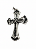 Load image into Gallery viewer, Double Link X Cubic Zirconia Cross Sterling Silver Pendant
