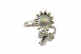 Load image into Gallery viewer, Sunflower with Bee Stainless Steel Ring
