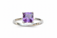 Load image into Gallery viewer, 925 Sterling Silver Amethyst Cubic Zirconia stone
