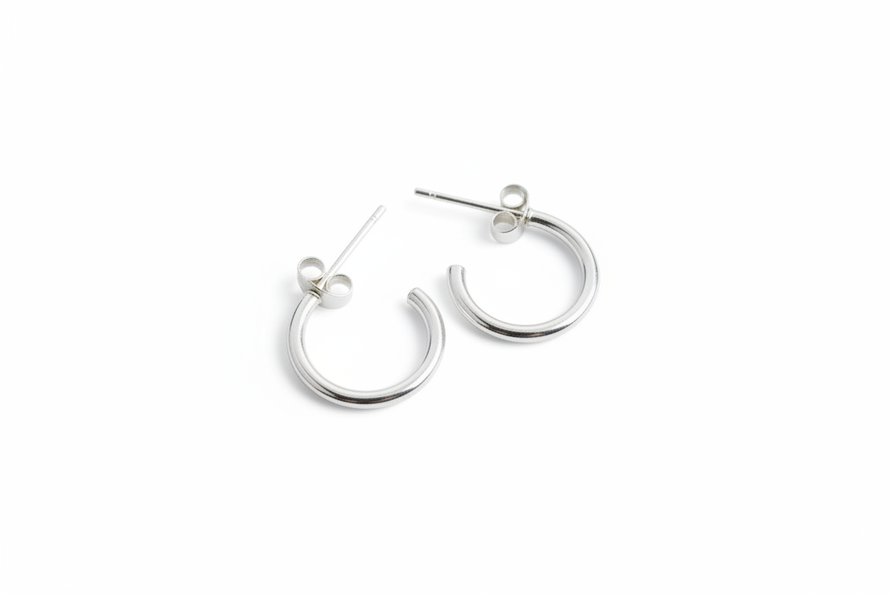 Silver hoop earrings 