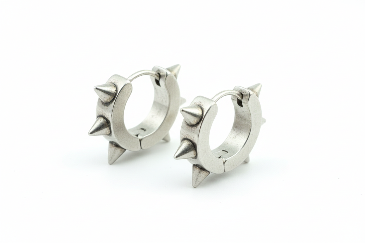 Spiked Huggie Hoop Earrings