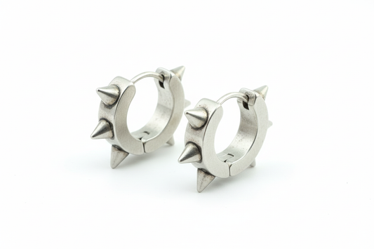 Spiked Huggie Hoop Earrings