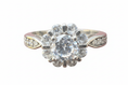 Load image into Gallery viewer, 925 Sterling Silver flower design ring with Cubic Zirconia stone
