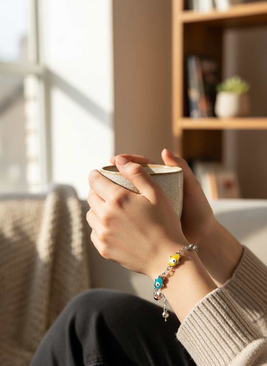 Hamsa Evil Eye Hand Bracelet
