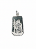 Load image into Gallery viewer, Saint Christopher Rectangular Sterling Silver Pendant
