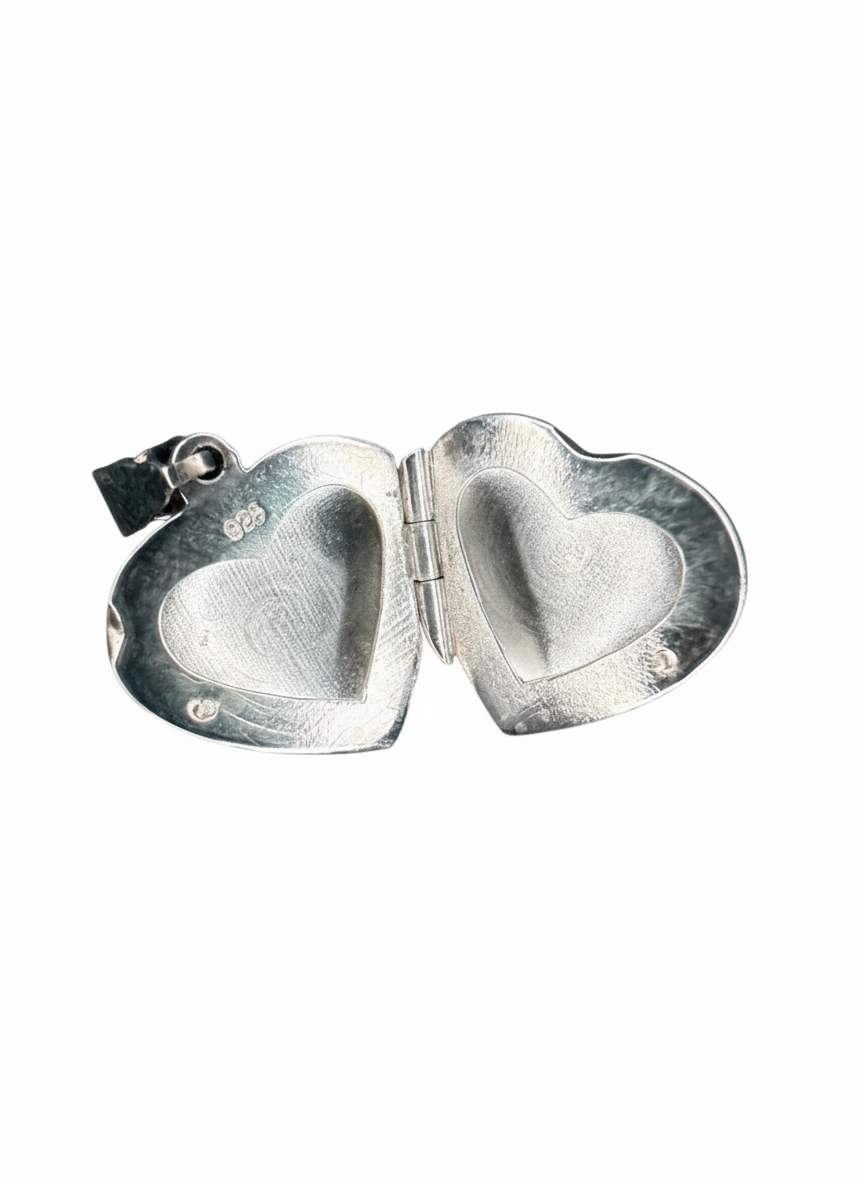 Hollow Heart Box Sterling Silver Pendant