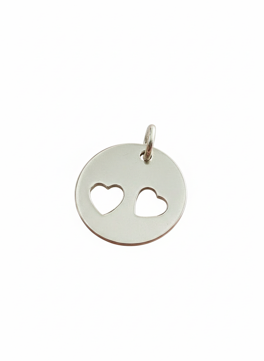 Double Heart Pendant Sterling Silver