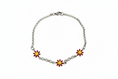 Load image into Gallery viewer, Red and Yellow Daisy Bracelet
