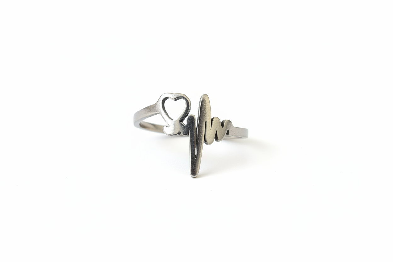 Heart beat Stainless Steel Ring