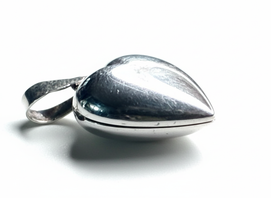 Hollow Heart Box Sterling Silver Pendant