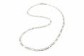 Load image into Gallery viewer, Flat Curb Figaro Link Silver Necklace
