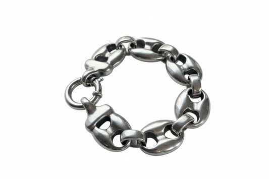 Puffed Gucci Link Silver Bracelet
