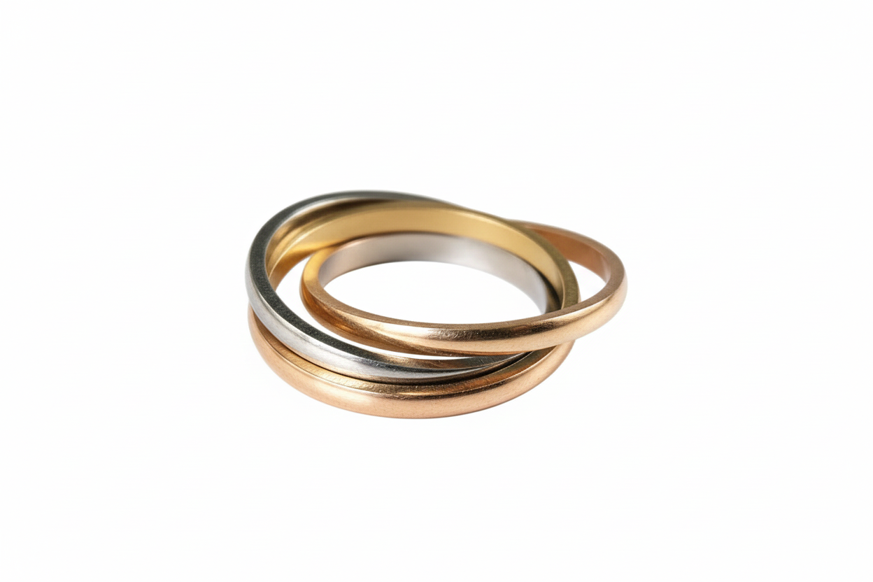 3 Tone Russian Wedding Stainless Steel Ring