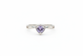Load image into Gallery viewer, 925 Sterling Silver ring with purple heart shape Cubic Zirconia stone
