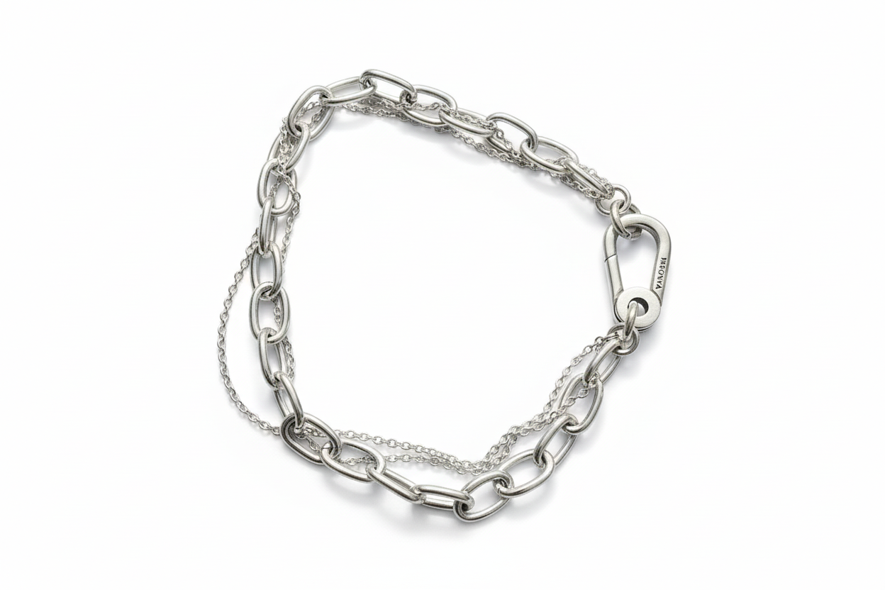 Pandora Oval Link with Anchor Chain Silver Bracelet