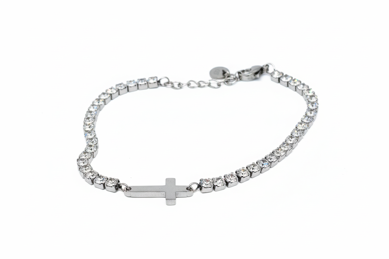 Cross Adjustable Tennis Bracelet