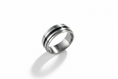 Load image into Gallery viewer, Silver and Black Spinner Stainless Steel Ring
