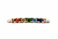 Load image into Gallery viewer, 925 Sterling Silver ring with rainbow Cubic Zirconia stones
