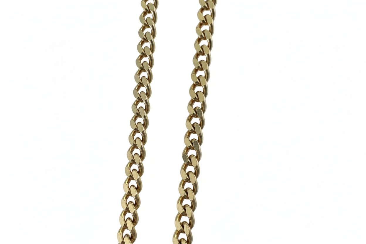 Curb Diamond Link Silver Necklace