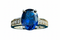 Load image into Gallery viewer, 925 Sterling Silver ring with Sapphire lab grown stone

