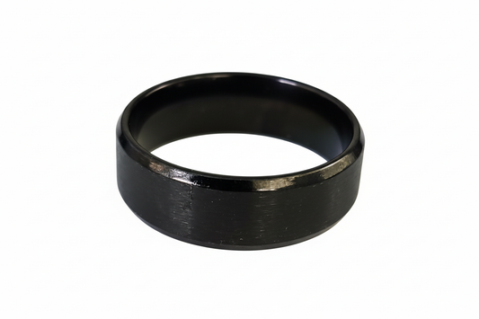 7.75mm Black Stainless Steel Ring